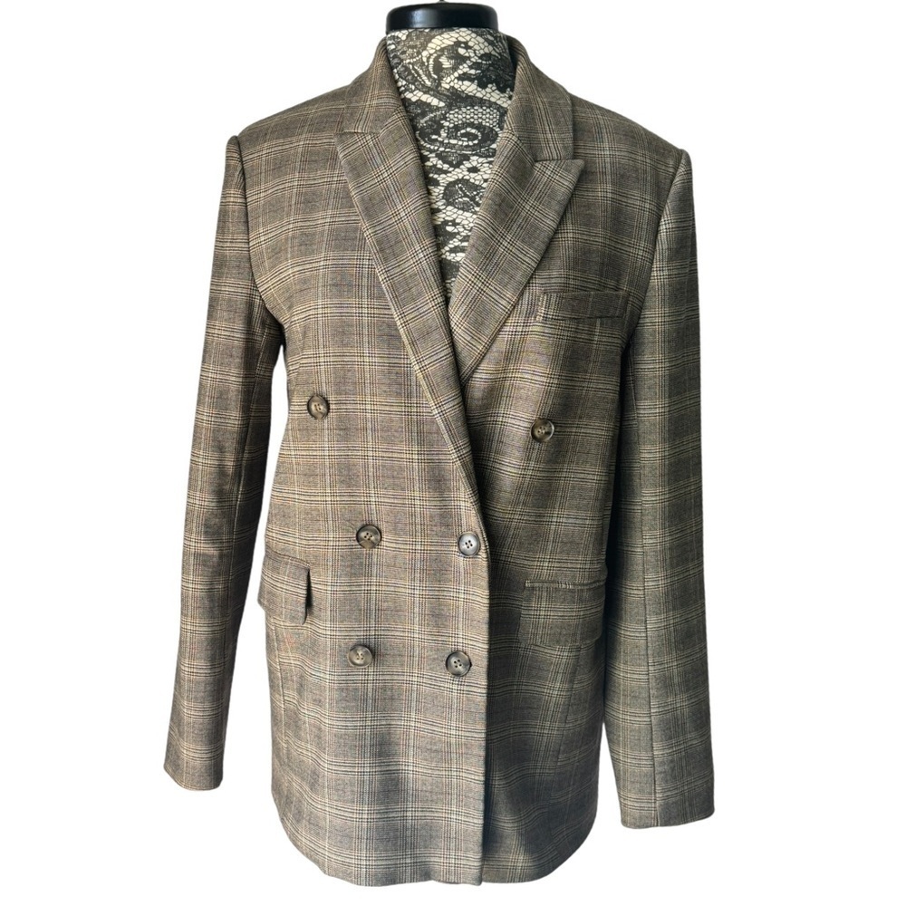 Zara Brown Plaid Blazer - Picture 2 of 8